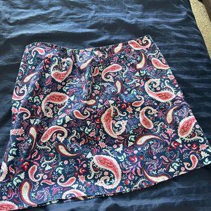 Navy Paisley Talbots Floral Skirt